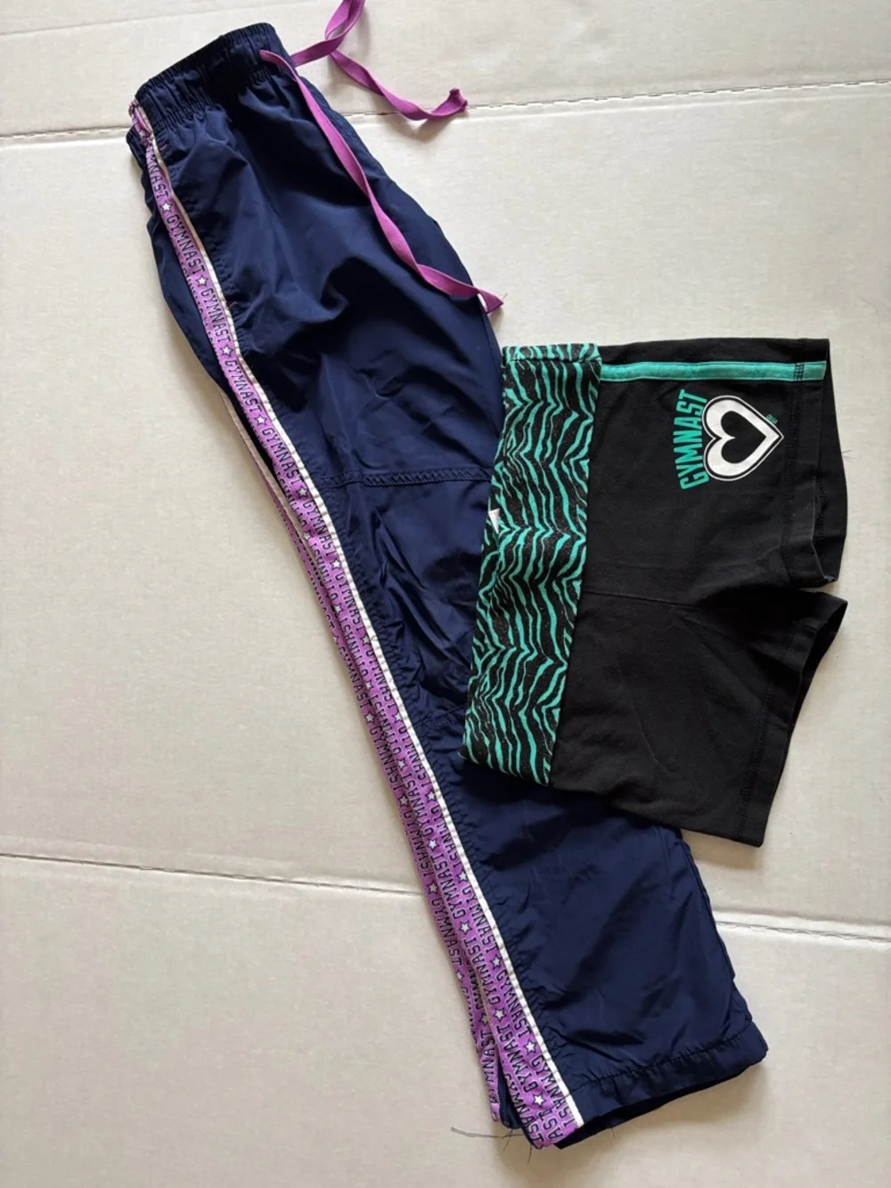Justice Gymnast shorts and track pants Girls sz 10